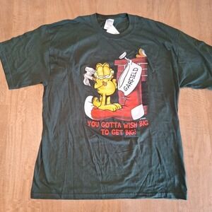 NEW Vintage 1990s PAWS Mens XL Garfield Christmas You Gotta Wish Big To Get Big